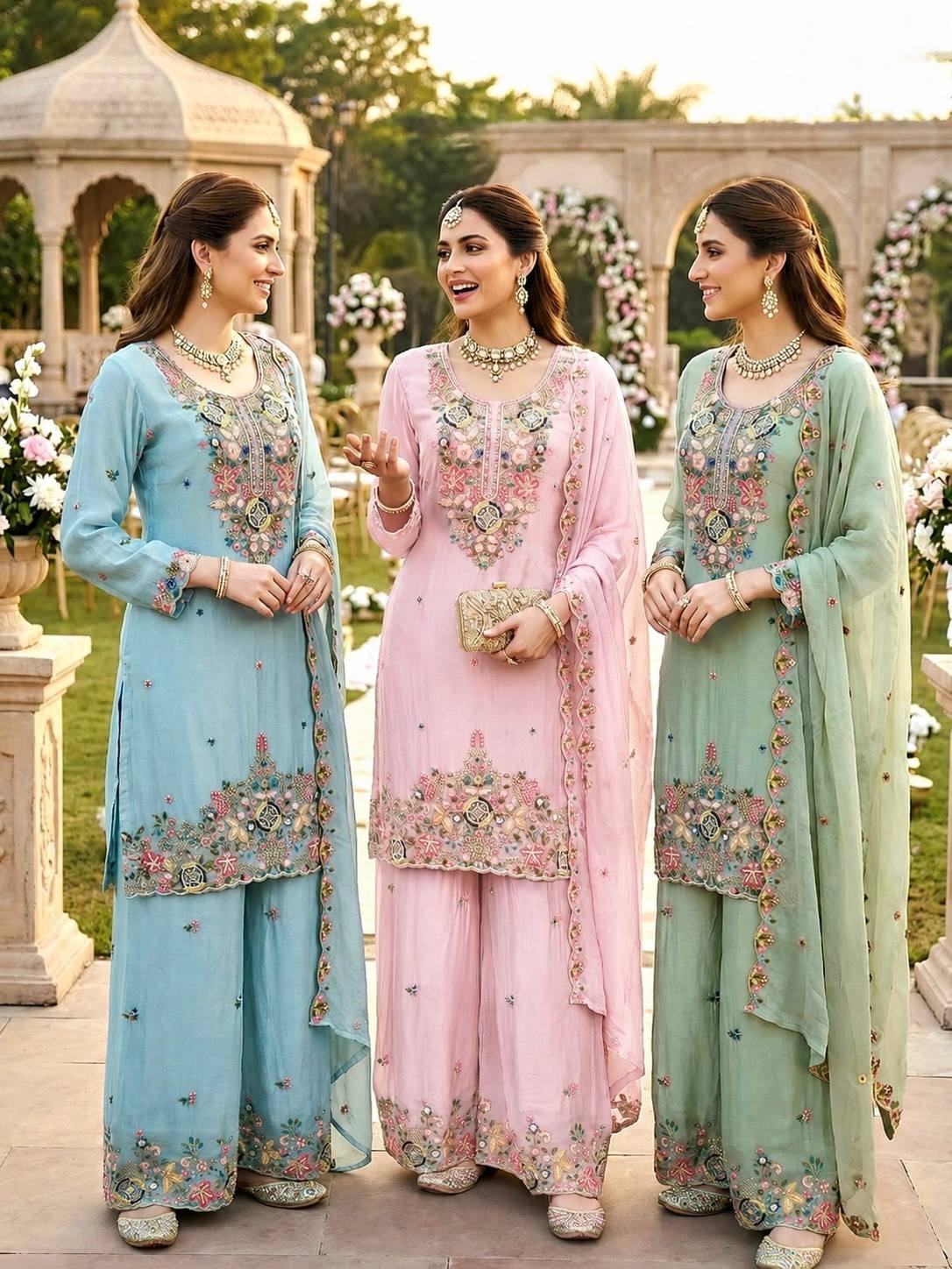 New designer sharara suit & dupatta set